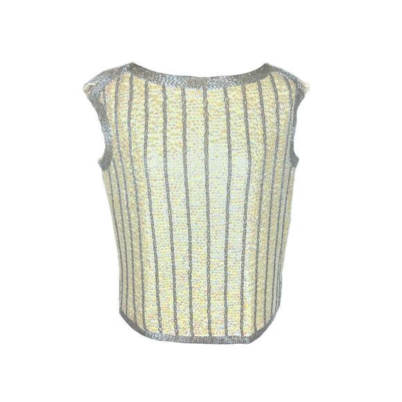 1960's Beaded & Sequined Wool Shell Top - Picture 2 of 6